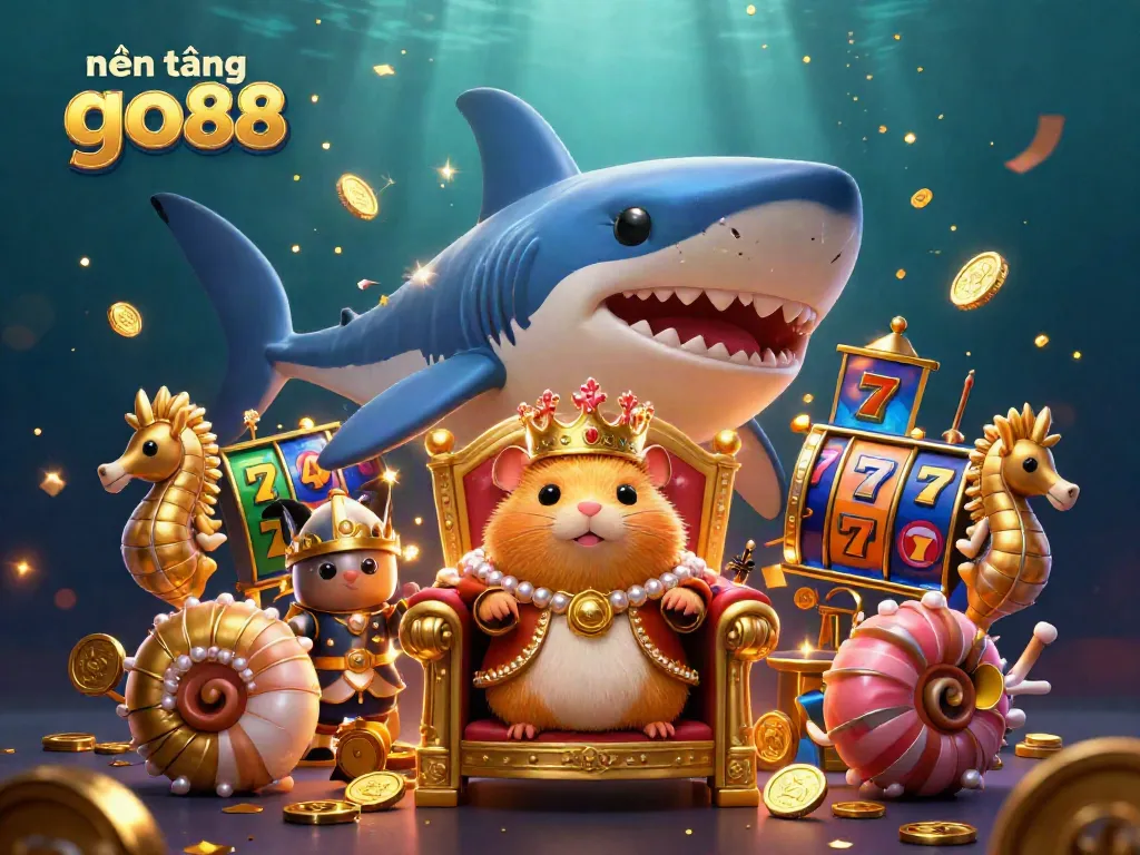 Experience the vibrant nền tảng go88 with the golden hamster king and thrilling slot game elements.