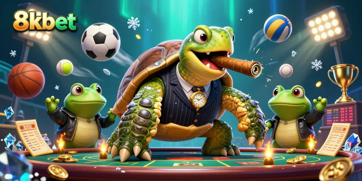 Join the excitement at 8kbet with a dynamic scene of gaming action and vibrant casino elements.