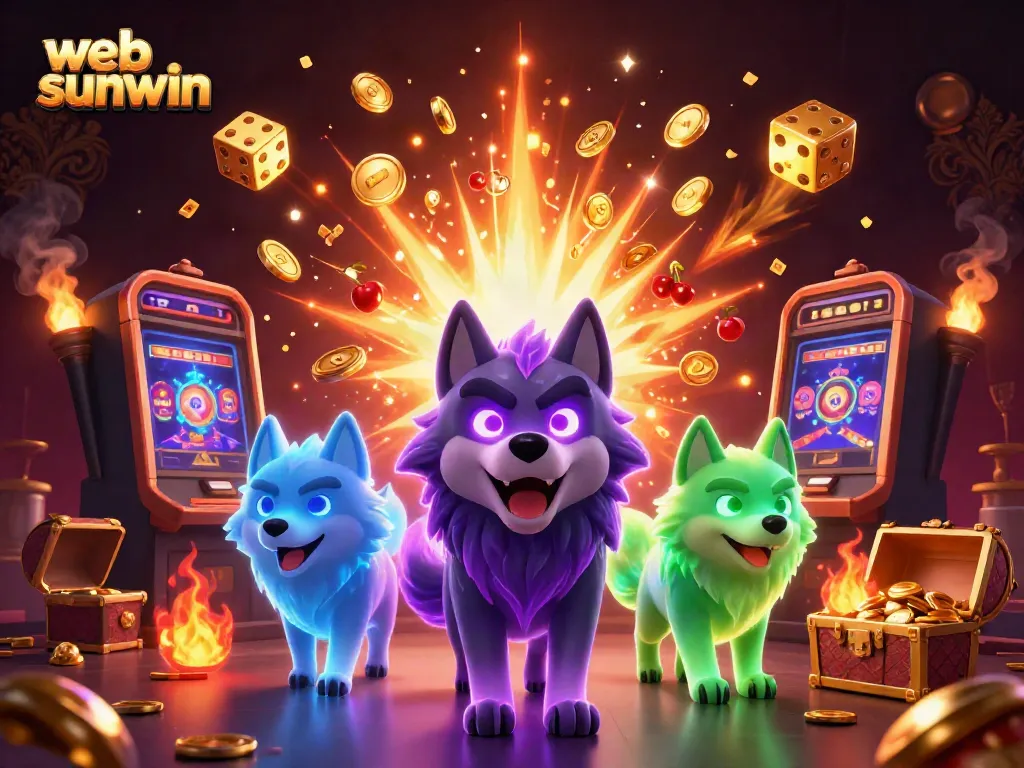 Engage in thrilling gameplay with web sunwin's vibrant casino scene featuring 3D characters and exciting slot elements.