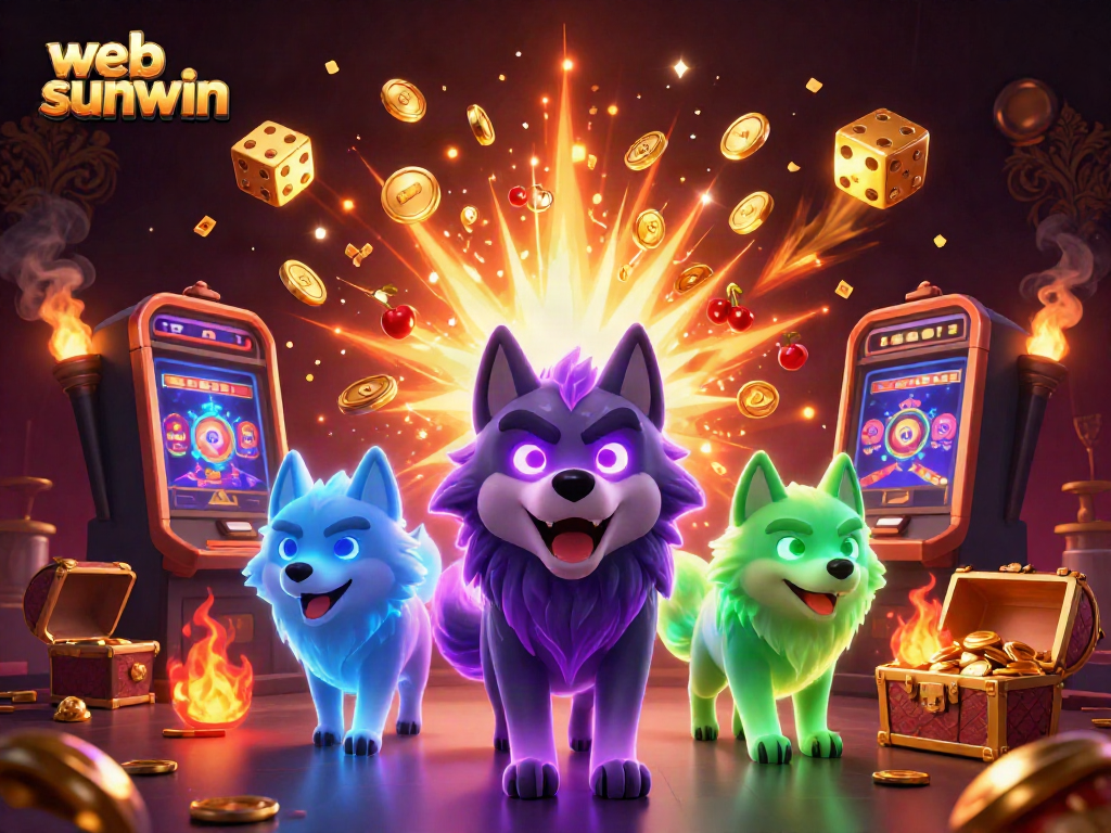 Engage in thrilling gameplay with web sunwin's vibrant casino scene featuring 3D characters and exciting slot elements.