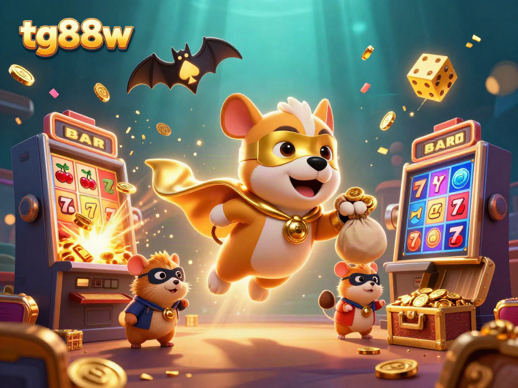 Experience thrilling wins with tg88w at this ultra-detailed casino illustration featuring engaging characters and vibrant gaming elements.