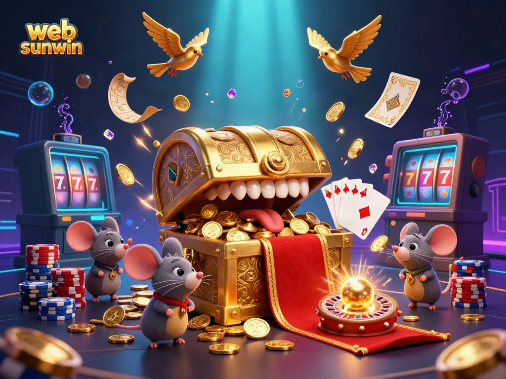 Experience the thrill of winning at web sunwin, with captivating treasures and vibrant casino elements.