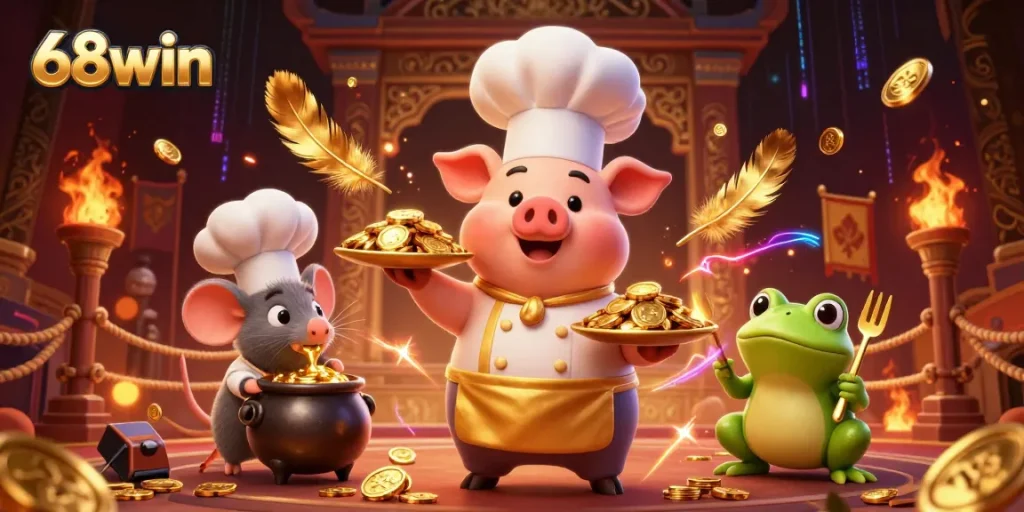 Experience thrilling gameplay at 68win with exciting gold coin rewards and vibrant casino elements.