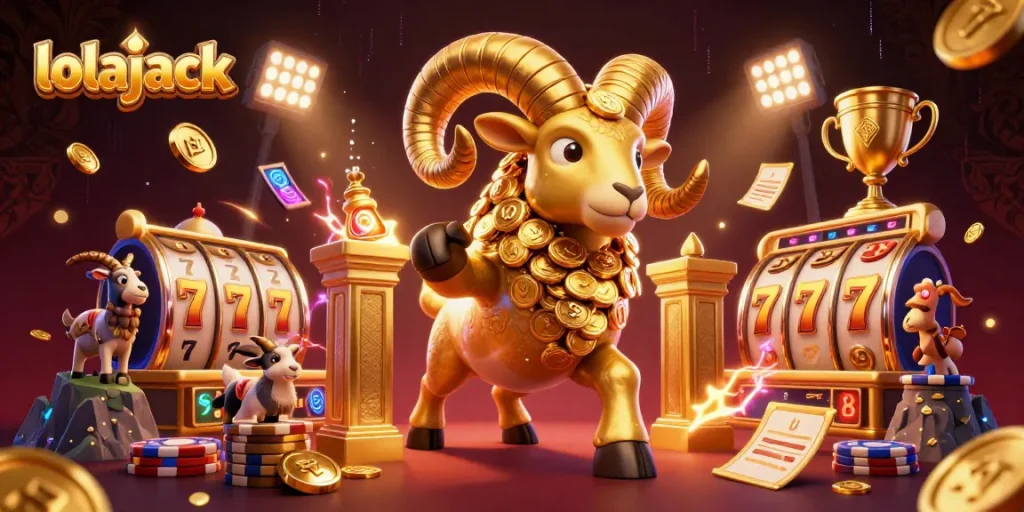 Experience winning thrills at lolajack, where golden ram and slot reels engage in vibrant casino action.