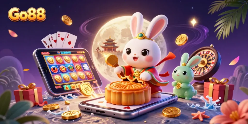 Go88 offers an enchanting experience with vibrant casino elements and captivating visuals.
