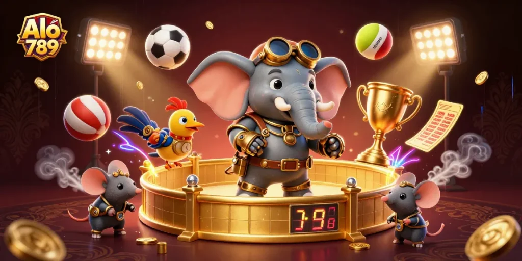 Engage with Alo 789 to experience thrilling cockfighting action within a vibrant casino atmosphere.